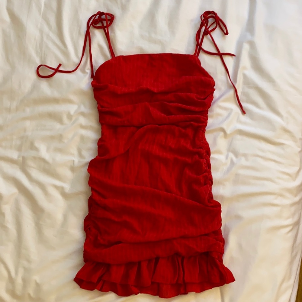 Lovers + Friends Red Mini Dress with Tie Straps